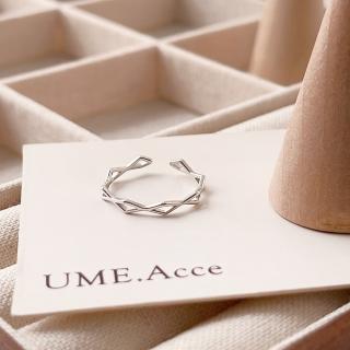 【UME.Acce】菱形鏤空幾何純銀戒指(S925純銀戒指 純銀 全純銀 純銀戒指 菱形 菱形戒指 鏤空 鏤空戒指)
