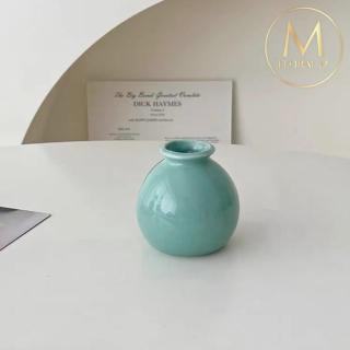 【Floral M】Ins風蒂芬尼藍陶瓷迷你小花瓶(花瓶/插花/玻璃瓶/小口花瓶/花器/花盆/陶瓷花瓶/桌面擺飾)