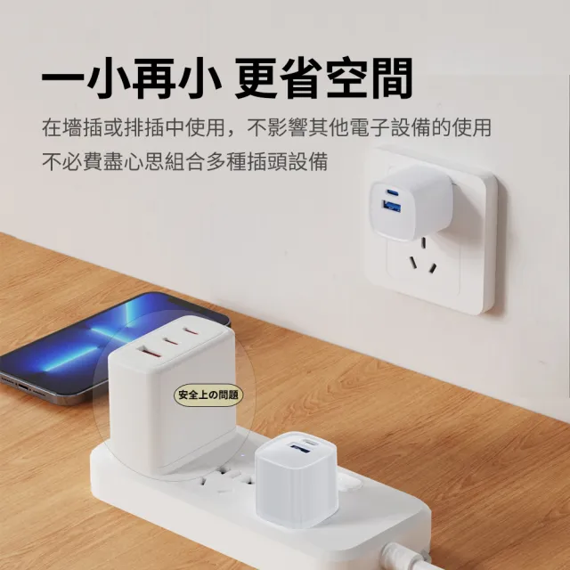 【OMG】30W氮化鎵充電器 GaN快充頭 TypeC+USB雙孔充電器(支援iPhone15全系/安卓/switch)