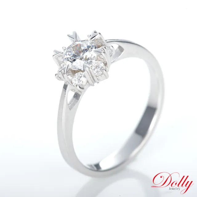 【DOLLY】0.50克拉 求婚戒完美車工18K金鑽石戒指(037)