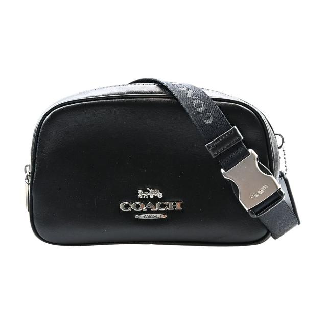 【COACH】Pace 金屬logo斜揹腰包(高貴黑)