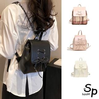 【Sp house】典雅交叉蝴蝶結雙肩手提女用後揹包(2款5色可選)