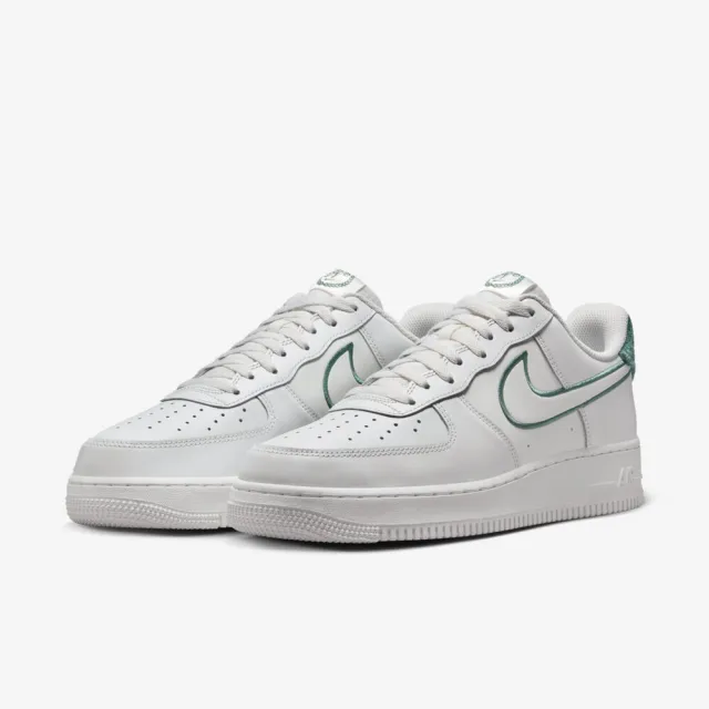 【NIKE 耐吉】Air Force 1 07 Lv8 男 休閒鞋 經典 復古 毛圈布 緩震 白綠(FN8349-100)