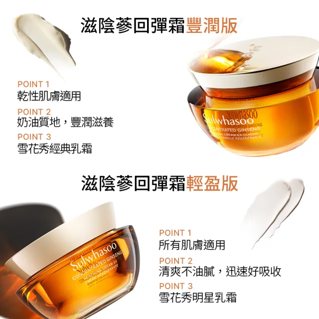 【Sulwhasoo 雪花秀】滋陰蔘緊緻回彈組(滋陰蔘回彈霜30ml+滋陰蔘緊膚晶萃 30ml)(官方直營)