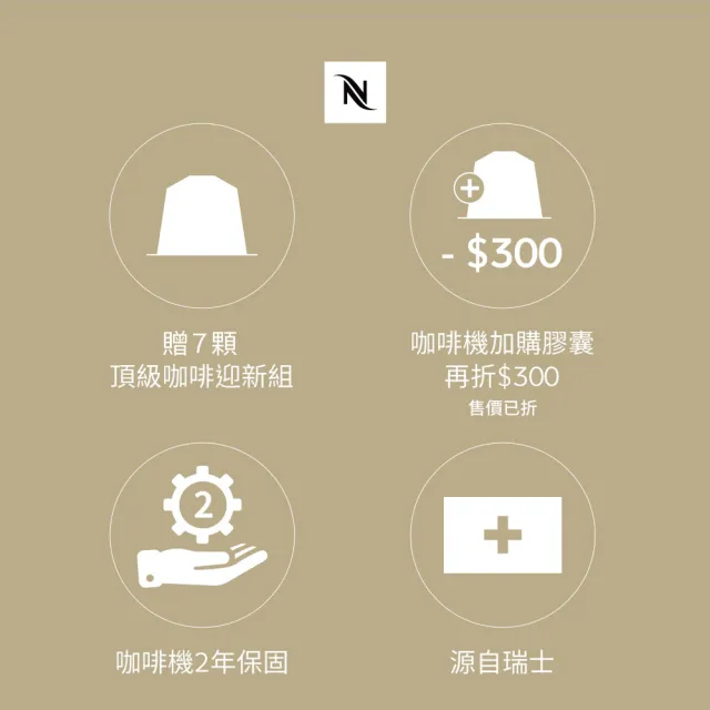 【Nespresso】膠囊咖啡機 Essenza Mini 奶泡機組合(訂製咖啡時光50顆組)