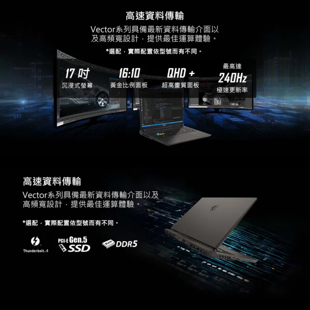 【MSI 微星】16吋i9 RTX4080電競筆電(Vector 16 HX/i9-14900HX/32G/1TB SSD/W11/A14VHG-293TW)