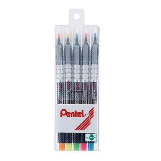 【Pentel 飛龍】螢光筆 單頭 5色組 S512(書寫 筆記 標記 學生)