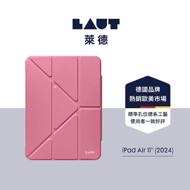 【LAUT 萊德】iPad Air 11/10.9/Pro 11（2022）透明背板多角度保護殼-桃紅(平板殼)