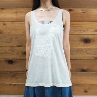 【CRYSTAL BALL 狗頭包】Paint Hippie Linen Tank-top時尚上衣(狗頭包)