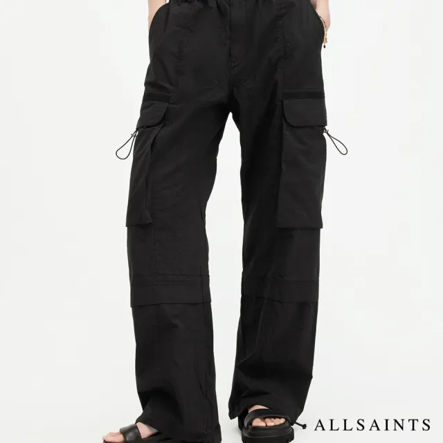 【ALLSAINTS】BARBARA 高腰軍裝休閒長褲-黑 W021TA(舒適版型)