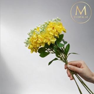 【Floral M】夏日經典茉莉花檸檬黃仿真花花材（1入組）(人造花/塑膠花/假花/裝飾花)