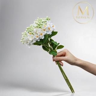 【Floral M】夏日經典茉莉花優雅白仿真花花材（1入組）(人造花/塑膠花/假花/裝飾花)