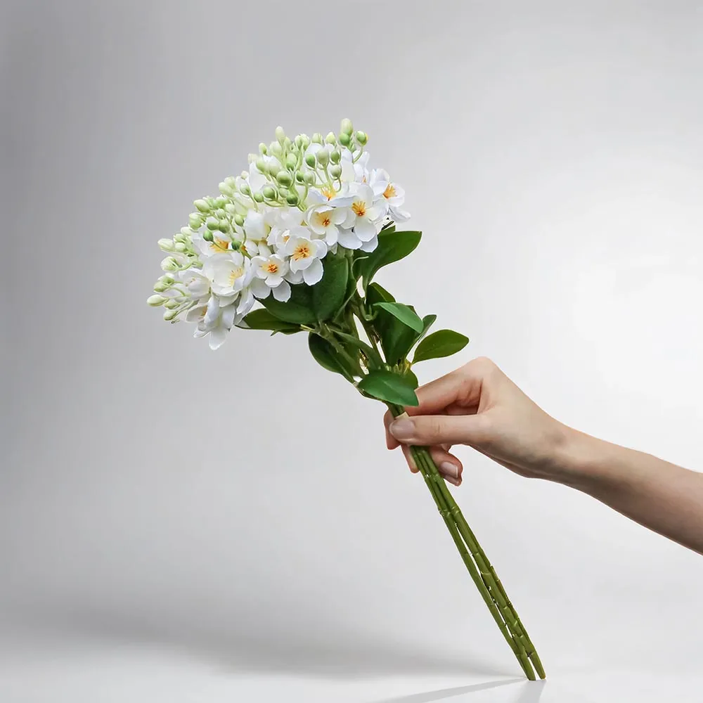 【Floral M】夏日經典茉莉花優雅白仿真花花材（1入/組）(人造花/塑膠花/假花/裝飾花)