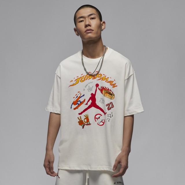 【NIKE 耐吉】AS M J SS OS CREW NECK GCEL 男短袖上衣 米白(HJ3965133)