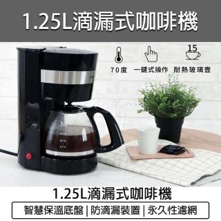 【KINYO】1.25L 滴漏式咖啡機(CMH-7570 美式咖啡機 耐熱玻璃壺 智慧保溫)