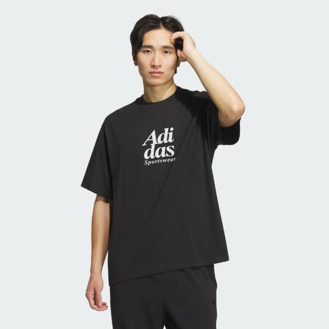 【adidas 愛迪達】上衣 男款 短袖上衣 運動 ST FL GFX TEE 黑 IT3925