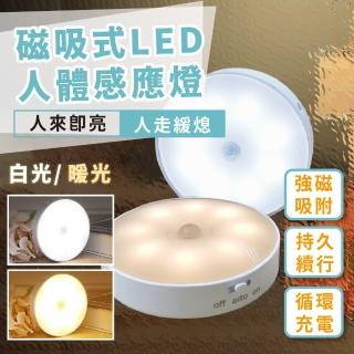 【兩檔燈】磁吸式LED人體感應燈(白光暖光 USB 小夜燈 哺乳燈 走廊燈 壁燈 床頭燈 護眼燈 氣氛燈 居家裝飾)