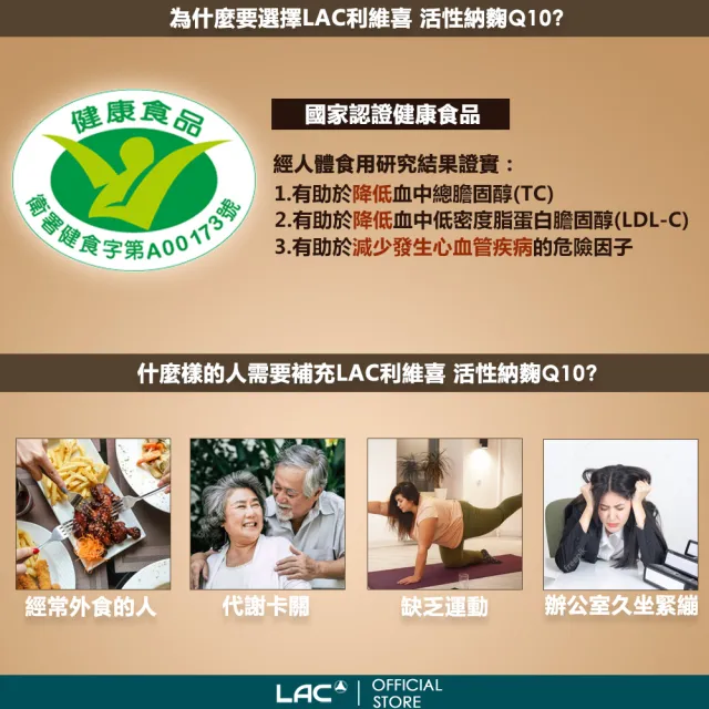 【LAC 利維喜】活性納麴Q10膠囊x5盒入(共300顆/納豆/降低膽固醇/台灣紅麴/黃少祺代言/健字號)