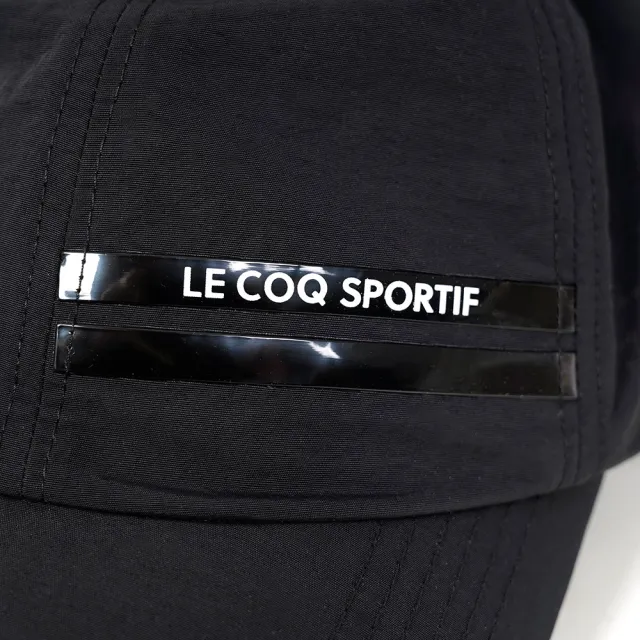 【LE COQ SPORTIF 公雞】高爾夫系列 黑色韓系側邊雙色LOGO可調節棒球帽 QGT0K131