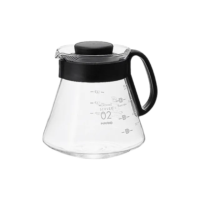 【HARIO】V60日本耐熱玻璃沖泡壺&咖啡壺-600ml-黑色(XVD-60B)