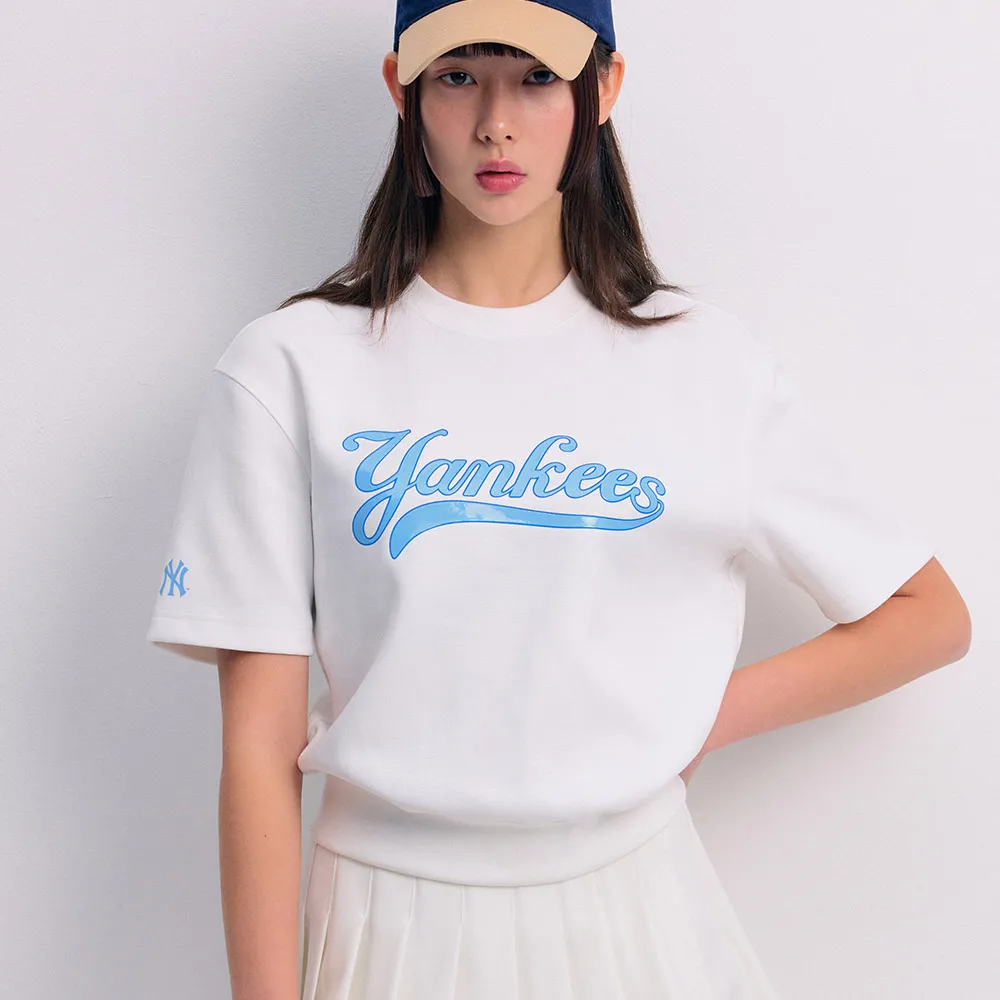 【MLB】女版短袖T恤 Varsity系列 紐約洋基隊(3FRSV1543-50IVS)