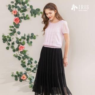 【IRIS 艾莉詩】壓褶拼接印花長裙-2色(42235)