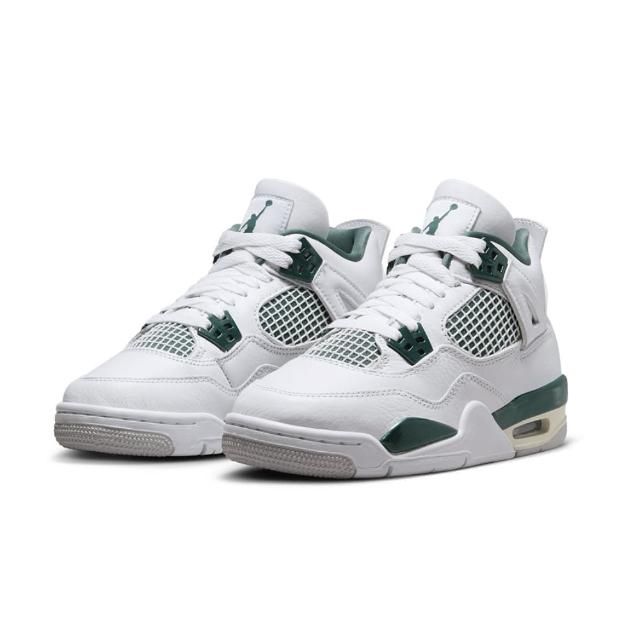 【NIKE 耐吉】Air Jordan 4 Retro GS 大童 女鞋 白 綠 Oxidized Green(FQ8213-103)