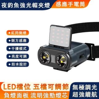 【沃爾森】強光頭燈 夾帽頭燈 LED頭燈 IPX4級防水(露營燈 照明燈 工作頭燈 可調整頭帶)