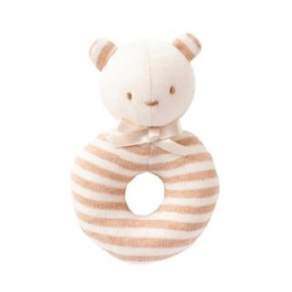 【日本OP mini】有機棉嬰兒搖鈴/安撫玩具1入 2款可選(新生兒 日本製 寶寶搖鈴)
