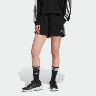 【adidas 愛迪達】短褲 女款 運動褲 三葉草 3 S SHORT FT 黑 IU2517