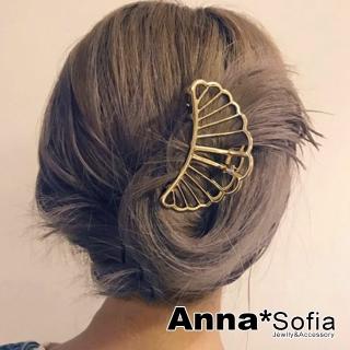 【AnnaSofia】鯊魚夾髮飾髮夾髮抓-磨砂鏤空線貝型 現貨(中型-啞金系)