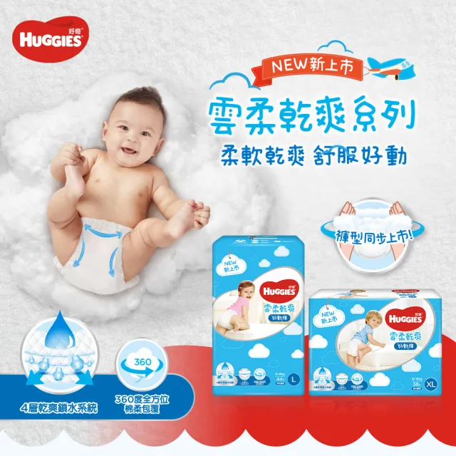 限時VIP【HUGGIES 好奇】雲柔乾爽 好動褲 L