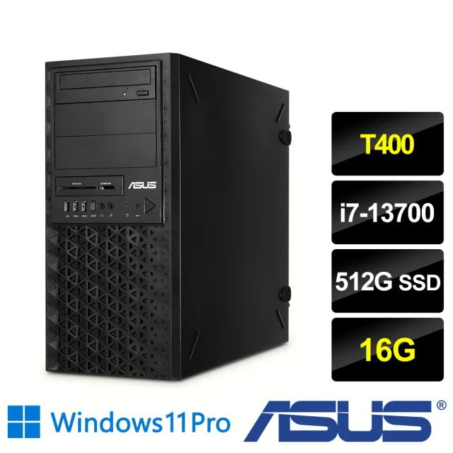 【ASUS 華碩】i7 T400十六核繪圖工作站(繪圖先鋒/i7-13700/16G/512G SSD/T400-4G/550W/W11P)