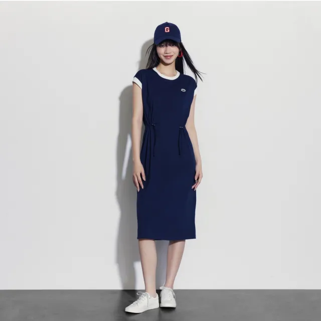 【GAP】女裝 Logo抽繩圓領無袖洋裝-海軍藍(465046)
