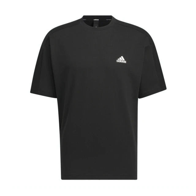 adidas 愛迪達 Word S/S Tee 男女 短袖 上衣 T恤 運動 休閒 高磅數 棉質 黑(IM8770)