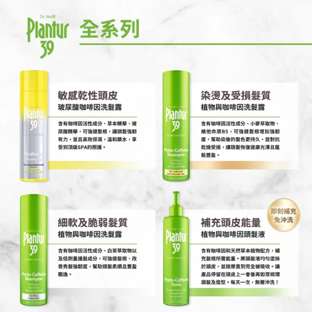 【Plantur39官方直營】玻尿酸咖啡因洗髮露250ml(三入組)