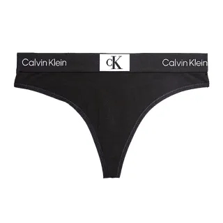 【Calvin Klein 凱文克萊】Ck1996 Cotton Thong 棉質寬腰帶 女內褲 丁字褲/CK內褲(黑色)