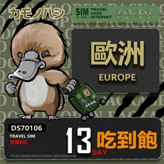 【鴨嘴獸 旅遊網絡卡】Travel Sim 歐洲13天吃到飽(歐洲上網絡卡 歐洲網絡卡 吃到飽網絡卡)