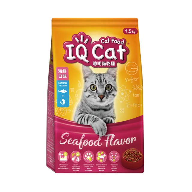 【IQ CAT】聰明貓乾糧-多種口味 1.5KG(貓飼料/成貓)