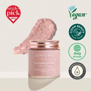 【MARY&MAY】玫瑰玻尿酸潔淨泥膜 125g(補給水分、保濕水潤、呵護肌膚)