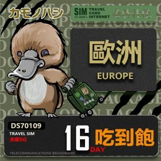 【鴨嘴獸 旅遊網卡】Travel Sim 歐洲16天吃到飽(歐洲上網卡 歐洲網卡 吃到飽網卡)