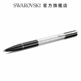 【SWAROVSKI 施華洛世奇】Crystalline Lustre 圓珠筆 黑色 鍍白金色