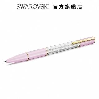 【SWAROVSKI 施華洛世奇】Crystalline Lustre 圓珠筆 粉紅色 鍍金色色調