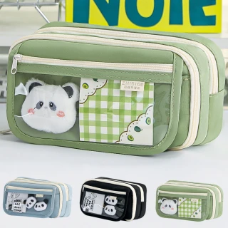 【Nil】簡約學生收納袋鉛筆盒 大容量文具盒 翻蓋透明筆袋 多隔層文具袋
