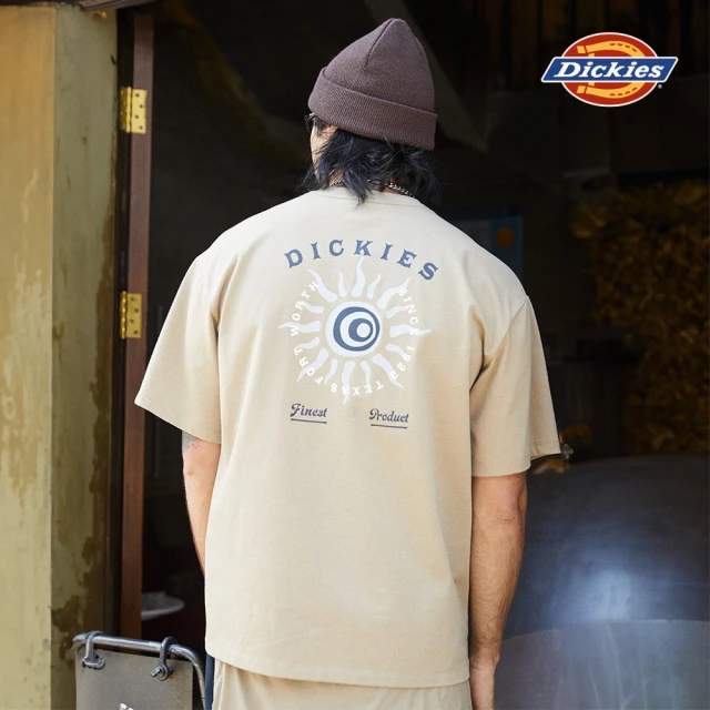 Dickies 女款薔薇紫純棉胸前趣味文字印花圖案寬鬆短袖T