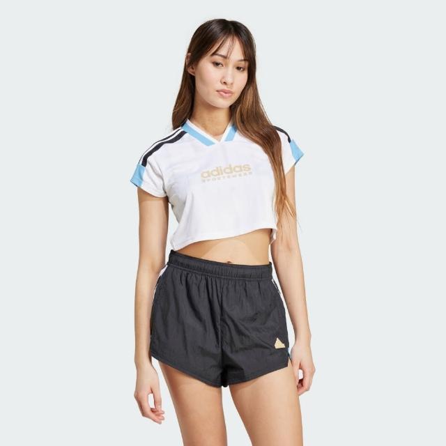 【adidas 愛迪達】上衣 女款 短袖上衣 運動 亞規 短版 W TIRO NP CRO T 白 IZ2083