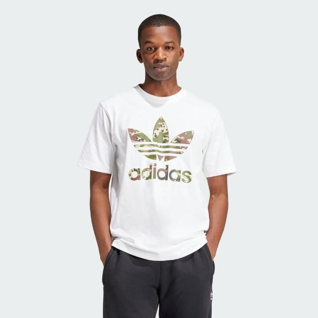 【adidas 愛迪達】短袖上衣 男款 運動 三葉草 亞規 CAMO WHITE T 白 IS2894