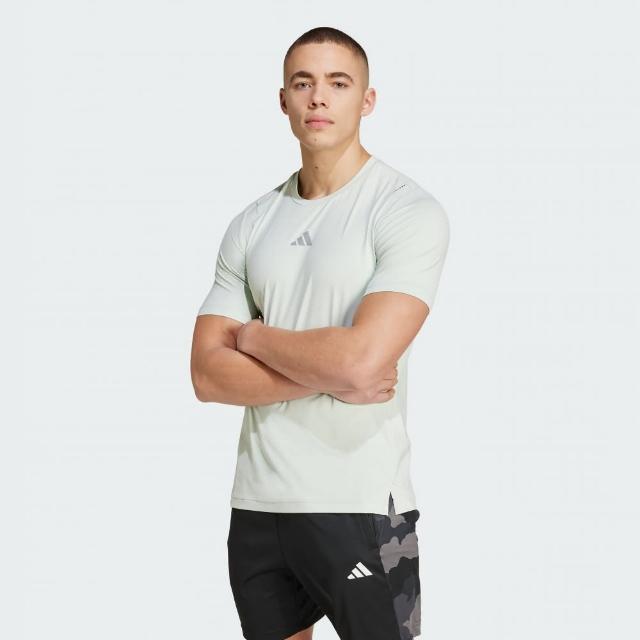 【adidas 愛迪達】短袖上衣 男款 運動 亞規 COOL FEEL TEE 淺綠 IX9079