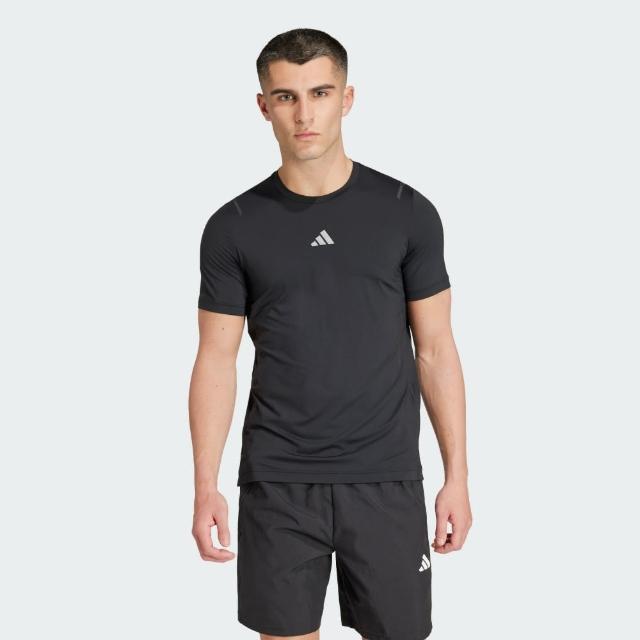 【adidas 愛迪達】上衣 男款 短袖上衣 運動 吸排 訓練 亞規 COOL FEEL TEE 黑 IN5614