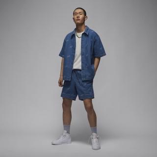 【NIKE 耐吉】短袖 上衣 牛仔襯衫 運動 休閒 男 女 AS M J FLT HRTG DENIM AOP TOP 藍(FN4654436)